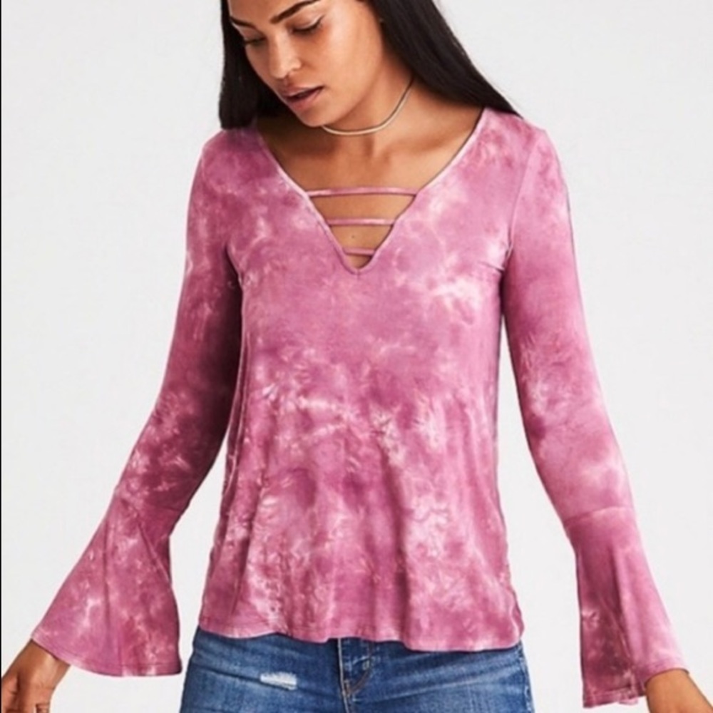 AEO | Soft & Sexy Tie Dye Bell Sleeve Top